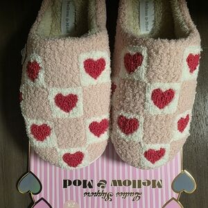 Pink Valentines Heart Slippers